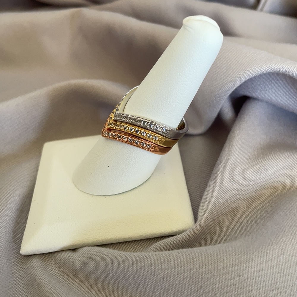 Wishbone Diamond Stackable Rings - Picture 2 of 6